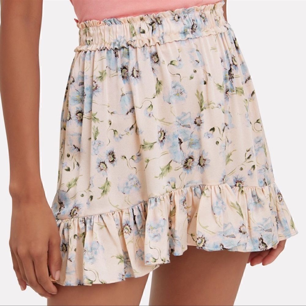 Loveshackfancy Carlotta Poppy Silk Charmeuse Skirt